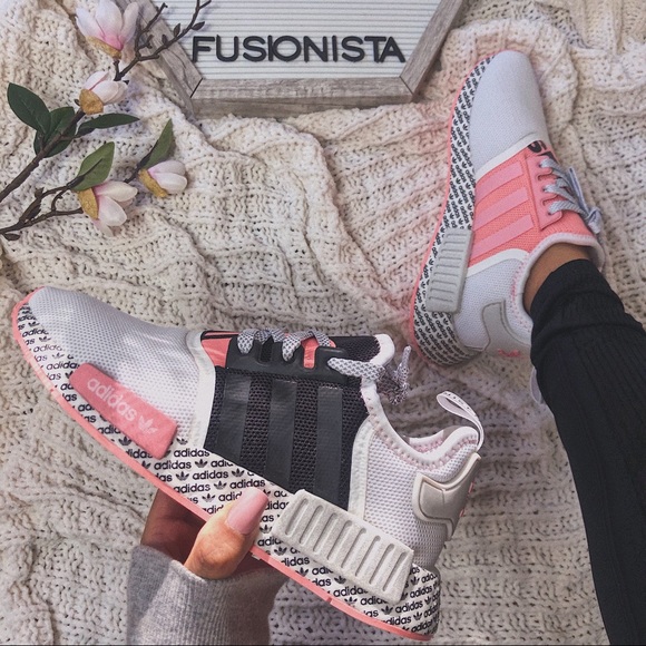 adidas Shoes - ‼️sold‼️ Adidas NMD R1 Black/Pink Adidas Letters